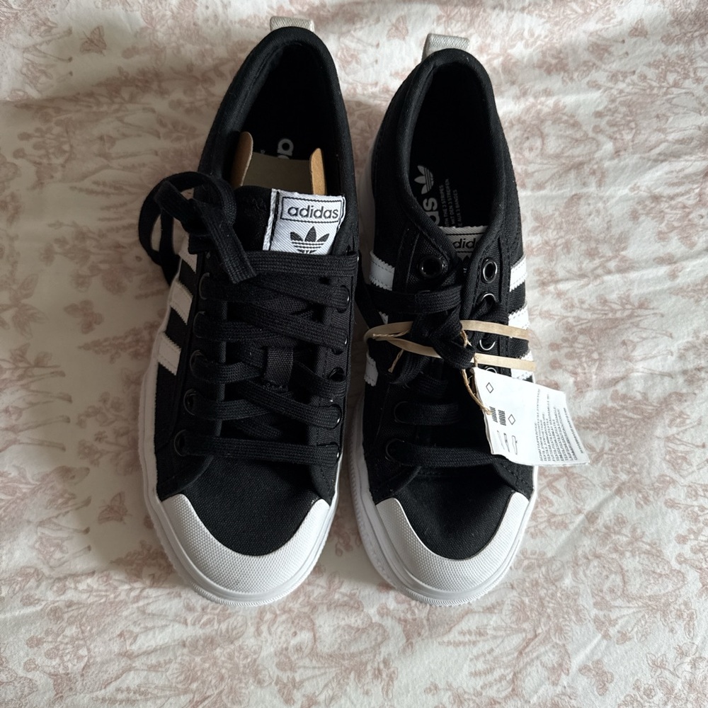 Adidas Black and Tan Interior Sneakers